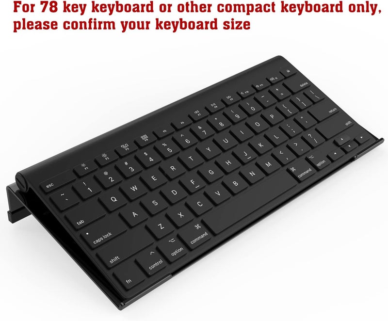 KOTEMON Mini Computer Keyboard Stand-11.8'' x 5.1''-Small Computer Keyboard Tray Acrylic Keyboard Holder for 78 Keys Universal Compact Keyboard, with Black Silicone Strip, Black - Image 3