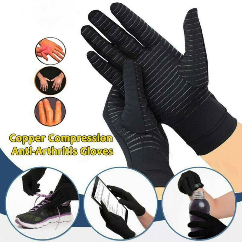 Full Finger Arthritis Glove Copper Infused Compression Gloves Copper Arthritis Gloves Non-Slip Silicone Gel for Women/Men - Image 4