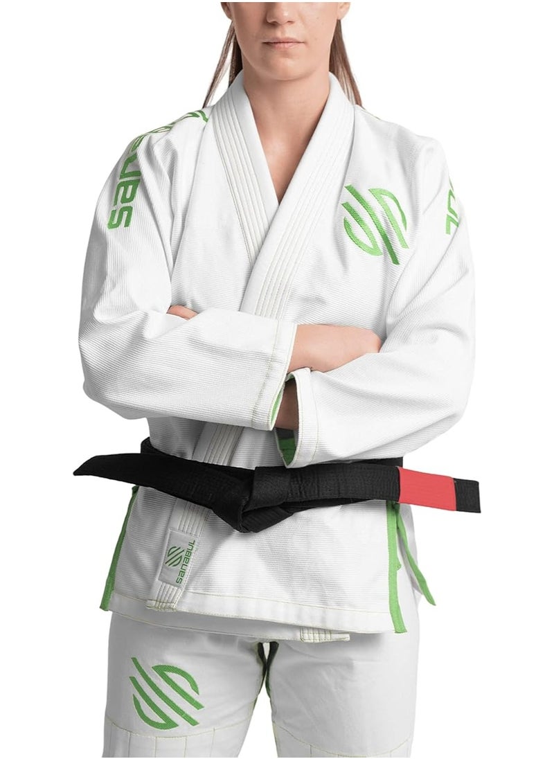 Sanabul  Sanabul Essential BJJ Gi for Women | Brazilian Jiu Jitsu Gi for Women | Lightweight Kimono, Preshrunk Fabric (White, W3)  - Image 5