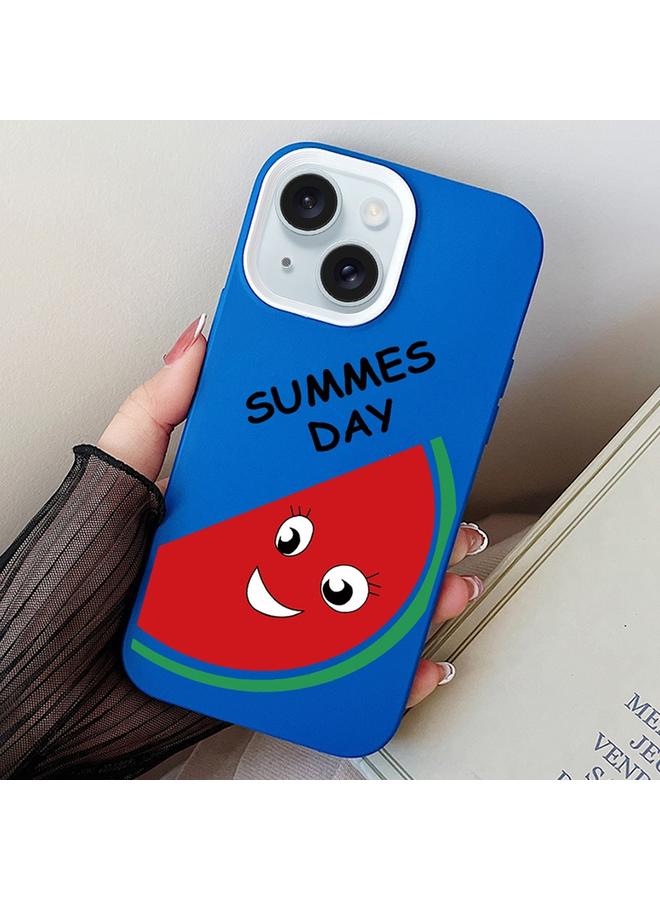 اس-توب جراب لهاتف iPhone 15 بتصميم البطيخ مصنوع من مادة TPU الهجينة - Image 1