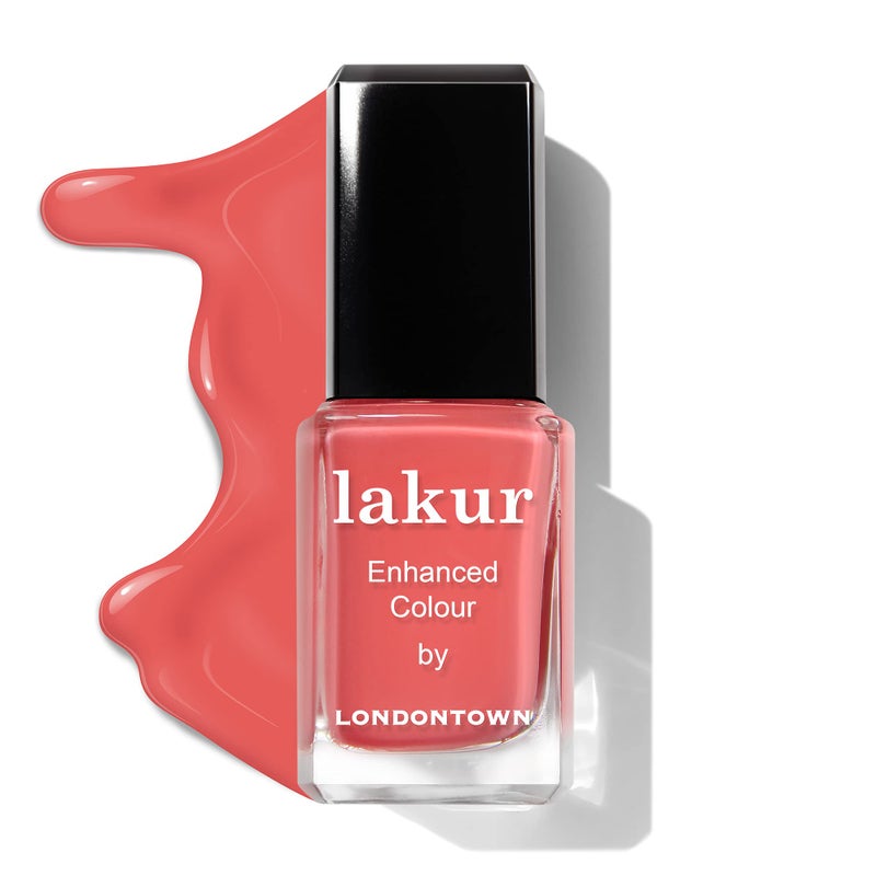 LONDONTOWN lakur Nail Polish - Chip-Resistant, Non-Toxic, Conditions & Hydrates Nails | Glossy Coral Orange, Papaya, .40 fl oz - Image 2