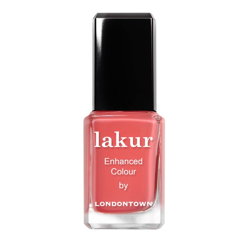 LONDONTOWN lakur Nail Polish - Chip-Resistant, Non-Toxic, Conditions & Hydrates Nails | Glossy Coral Orange, Papaya, .40 fl oz - Image 1