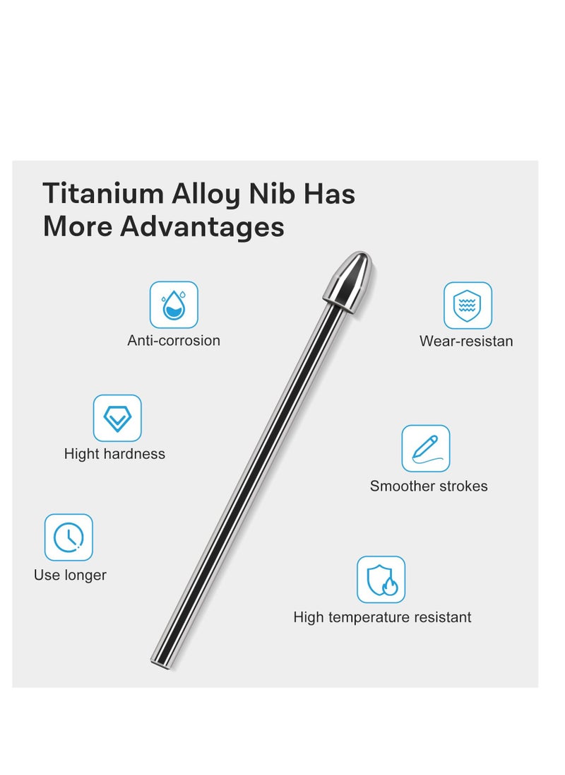 Replacement Marker Stylus Pen Tips for Remarkable 2 Tablet- Durable Titanium Alloy Metal Tip/Nibs, with Pressure Sensitivity and Tilt Support (2 PCS)