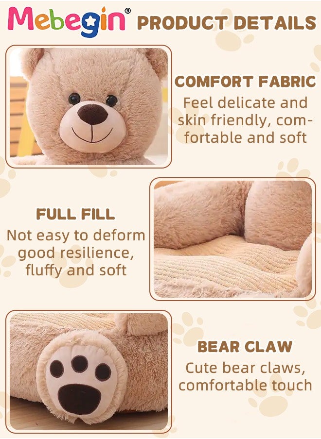 Bear-shaped Armchair, Adorable Fluffy Sofa, Animal-shaped Plush Chair for Relaxing and Reading, Charming Piece of Home Decor, Suitable for Living Room, Nursery Room and Kindergarten, 50*50*45cm