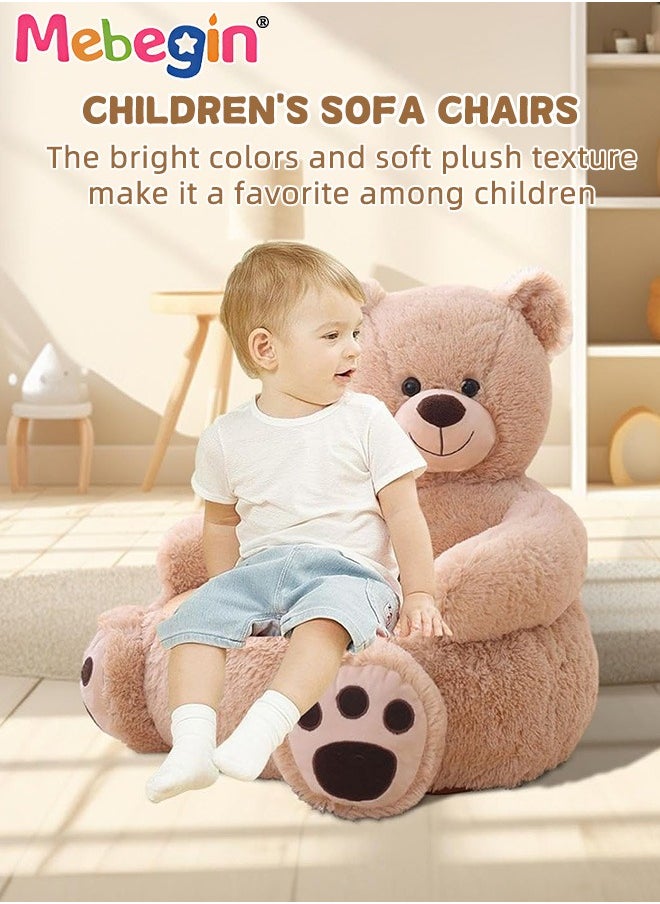 MEBEGIN Bear-shaped Armchair, Adorable Fluffy Sofa, Animal-shaped Plush Chair for Relaxing and Reading, Charming Piece of Home Decor, Suitable for Living Room, Nursery Room and Kindergarten, 50*50*45cm  - Image 2