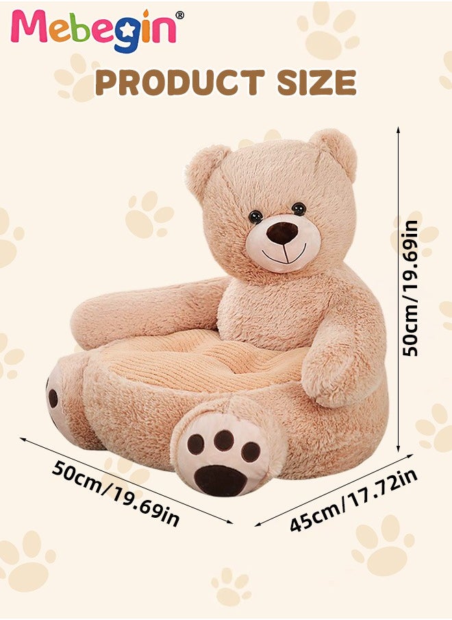 Bear-shaped Armchair, Adorable Fluffy Sofa, Animal-shaped Plush Chair for Relaxing and Reading, Charming Piece of Home Decor, Suitable for Living Room, Nursery Room and Kindergarten, 50*50*45cm