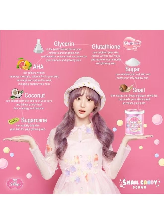 جيليز مقشر للجسم بكرات السكر الحلوة. مقشر للجسم على شكل كرة سكر، يفتح لون البشرة ويزيل الجلد الميت. كما يمنح الجسم نعومة كالحرير. يعالج تصبغات البشرة، ويمكن استخدامه على المناطق الحساسة. يمنع ظهور البثور وينعم المناطق الخشنة. - Image 4