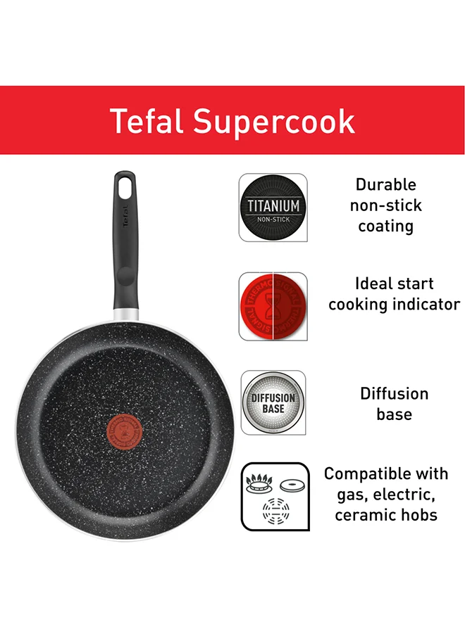 Tefal TEFAL Dark Stone | 7 pc set | Non-stick Cookware | Safe coating | Heat indicator | Ergonomic handles | Glass lid | Gas | Electric | Ceramic hobs | 2 Years Warranty | B491S785