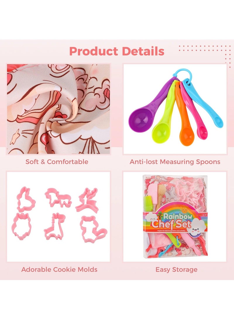 Cooking and Baking Set for Kids, 26 Pcs Chef Role Play Costume Set for Boys and Girls, Kitchen Utensil Cooking Set for Children with Apron/Hat/Cooking Mitt/Utensils for Toddler Ages 3+ - Image 3