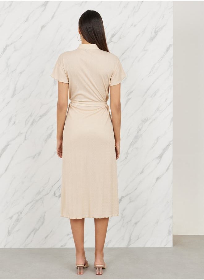 Belted Button-Down Dress