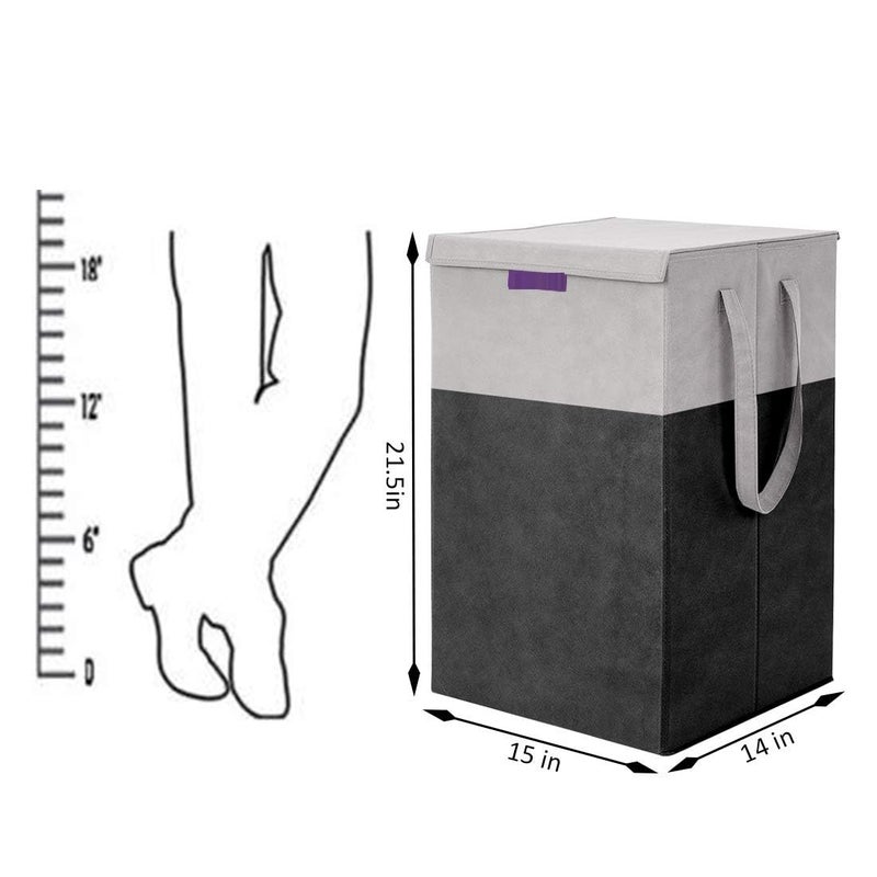LAVIKRAFTS 75L Folding Laundry Basket Large Laundry Hamper With Lid Handles Collapsible Freestanding Clothes Hamper Storage Basket for Bedroom Bathroom Dorm Black - Image 3