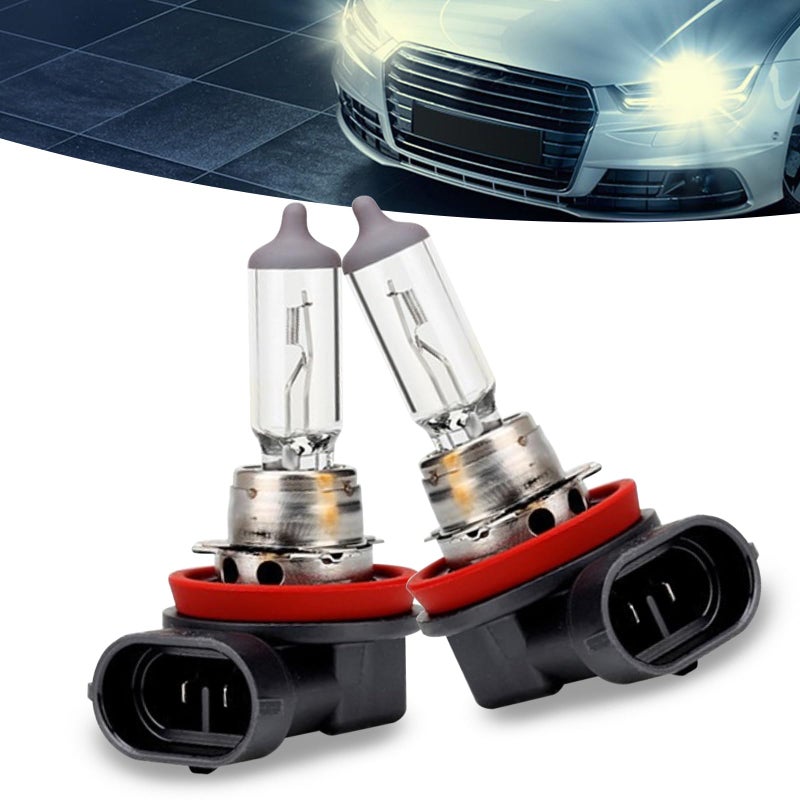 gunhunt 2 PCS Car H11-55W Halogen Bulb, 12V Quartz Lamp Beam Low/High Beam Fog Light Replace, All-in-one Plug and Play Lighting, Suitable for Replacement of Original H11 Bulb Model (Warm White Light) - Image 1