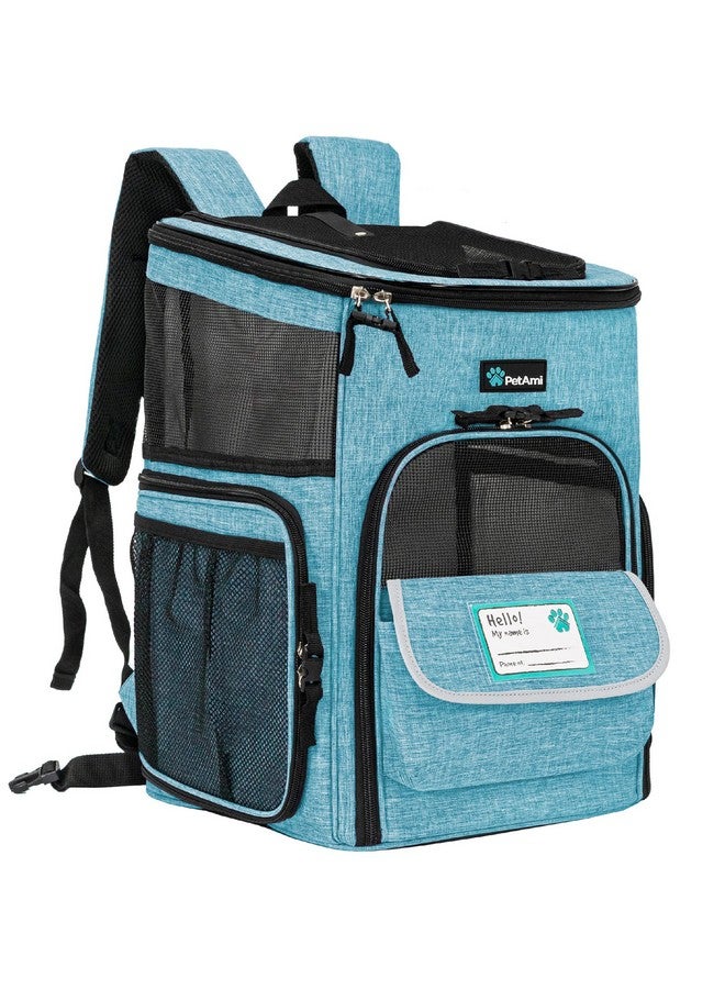 PetAmi Dog Backpack Carrier, Airline Approved Cat Backpacks For Carrying Small Large Cats, Pet Carrier Back Pack, Ventilated Soft Sided For Travel, Hiking, Camping, Max 18 Lbs, Turquoise  - Image 1