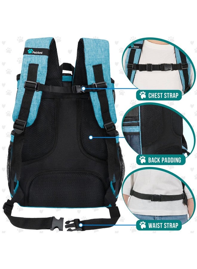 PetAmi Dog Backpack Carrier, Airline Approved Cat Backpacks For Carrying Small Large Cats, Pet Carrier Back Pack, Ventilated Soft Sided For Travel, Hiking, Camping, Max 18 Lbs, Turquoise  - Image 4