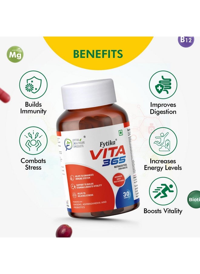 FYTIKA باقة كومبو فيتيكا فيتا 365 وزيت السمك أوميغا 3 1000 ملغ - (30 قرص و30 كبسولة) | متعدد الفيتامينات للرجال والنساء مع مزيج من مضادات الأكسدة والأعشاب لدعم المناعة وأوميغا 3 للحفاظ على صحة العظام والمفاصل - Image 4