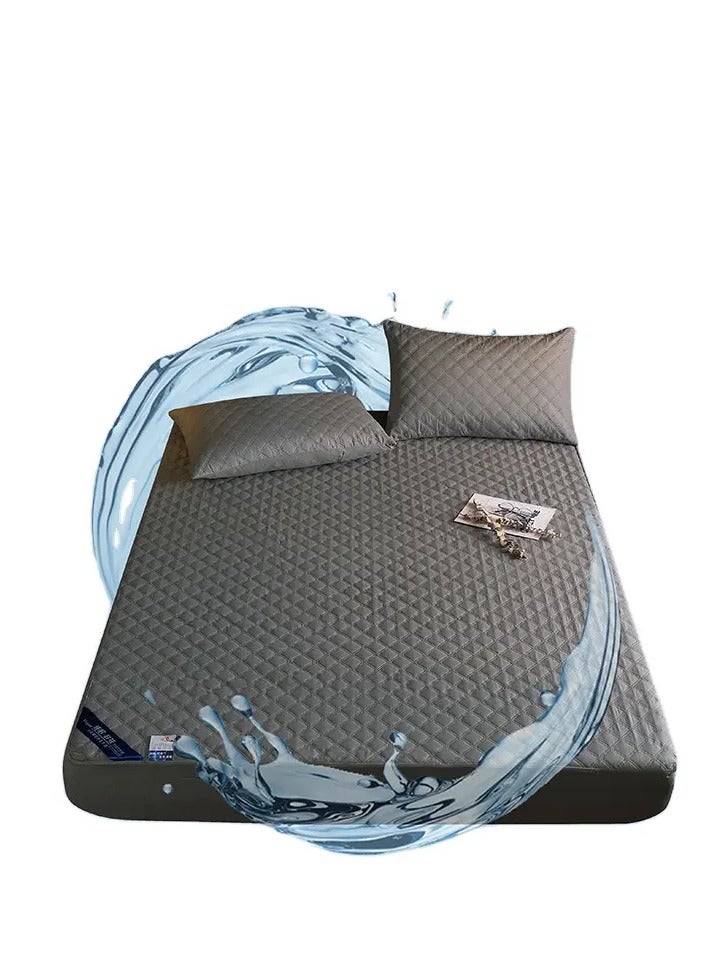 OLUDENIZ Waterproof Cotton Mattress Cover 180x200 cm – Soft, Quilted, and Breathable with 2 Pillowcases - Image 1
