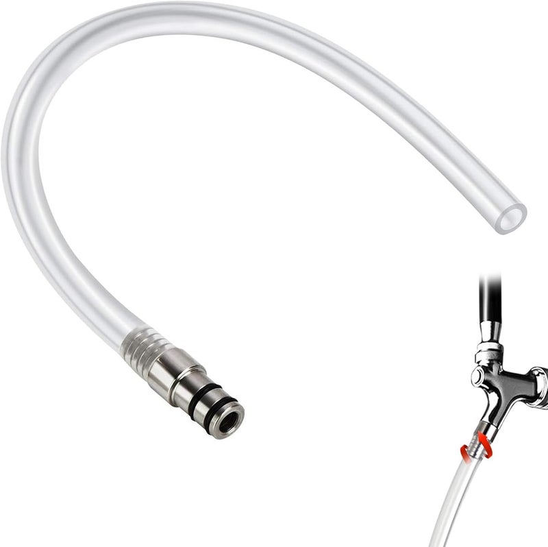 MRbrew Growler Filler, 12'' Cut-to-Length Stainless Fitting Beer Jug Filler, 1/2'' O.D & 5/16'' I.D Hose Kegerator Bottle Filler with 2 Sealing O-Ring for Beer Outlet I.D 12.63-12.7mm Keg Beer Faucet - Image 1