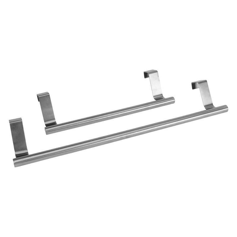No Drill Over Door Towel Rack Stainless Steel 2 Pack Bathroom Storage Holder - Image 2