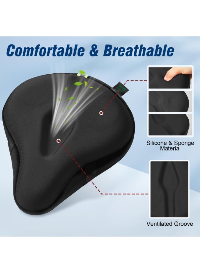 Bike Seat Cushion - Gel Padded Bike Seat Cover for Men Women Comfort, Extra Soft Exercise Bicycle Seat Compatible with Peloton, Outdoor & Indoor Bike Saddles - Image 3