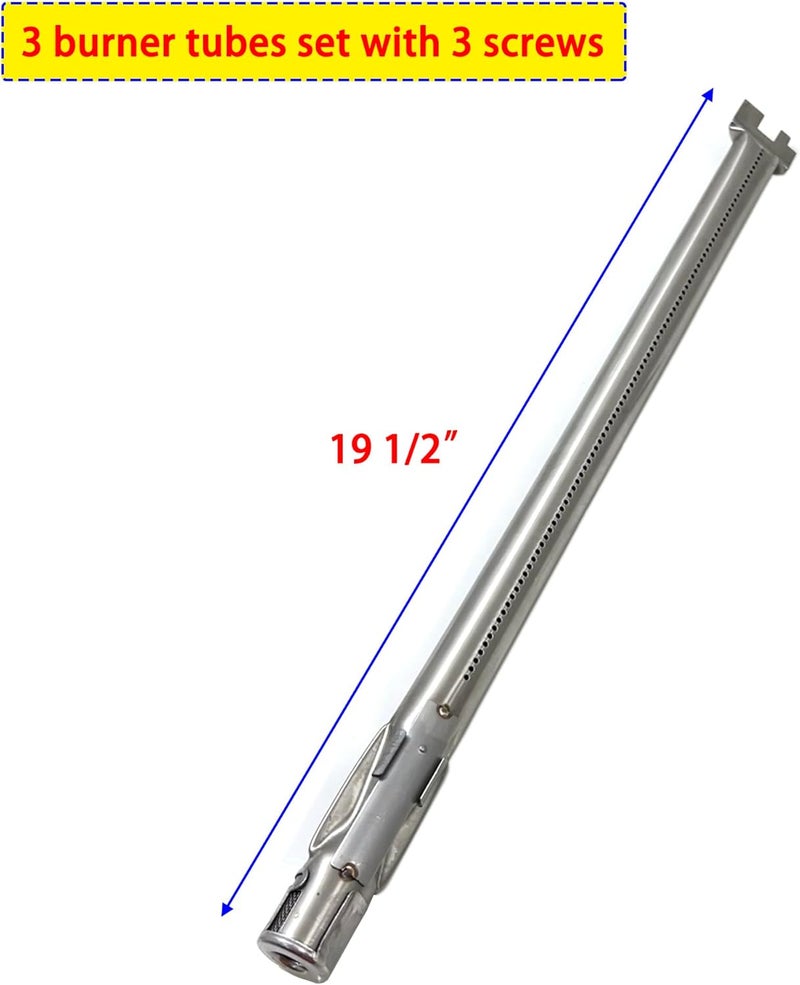 Direct Store Parts DA118 19.5" Stainless Steel Grill Burners for Weber 62752, Weber Genesis 300 Series (2011-2016), Genesis E310 E320 E330 S310 S320 S330 Gas Grills with Front Control Knob - Image 2