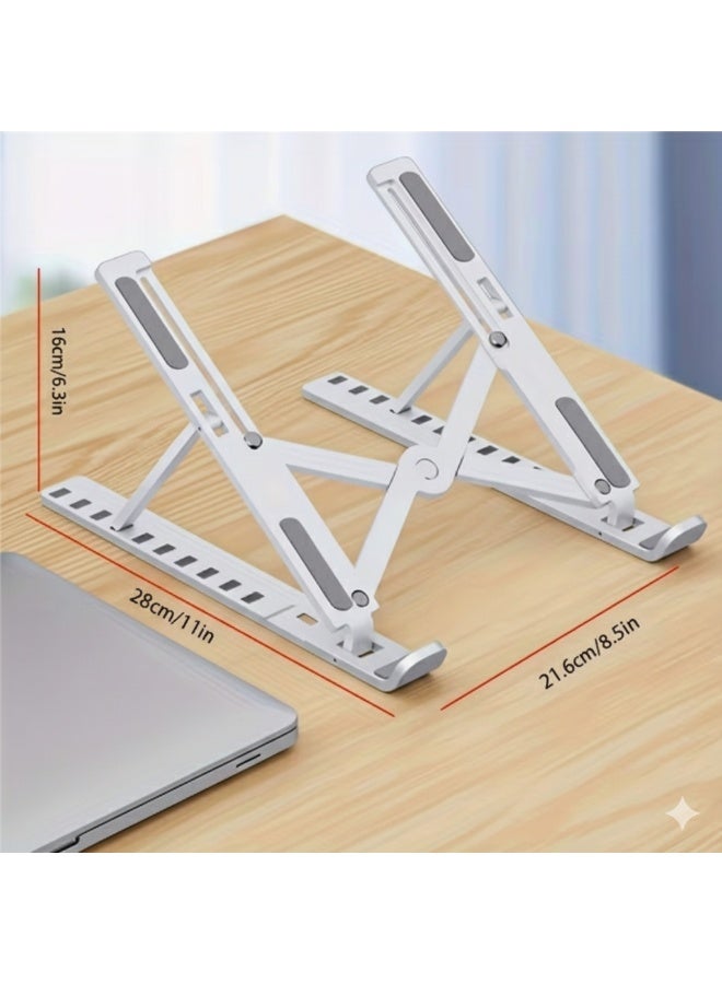 Laptop Stand Ergonomic Adjustable Metal- Foldable Portable Desk Mount with Sturdy Metal Frame for Home Office, Durable Lightweight Design for Improved Posture & Comfort, Laptop Stand for Desk - Image 4