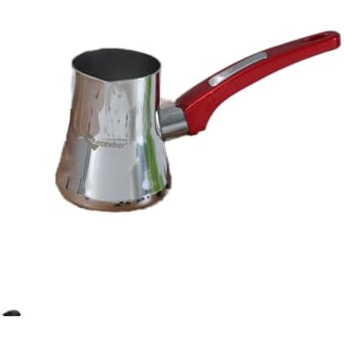 rayihni Yaprak Coffee Pot With Venus Bakalite Handle 330 Ml Capacity SilverRed - Image 2