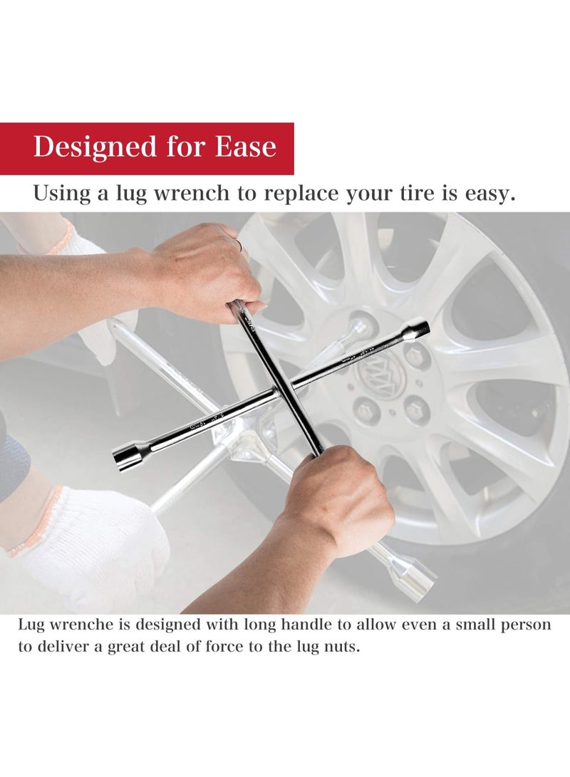 Professional Cross Tool Key Four Way Car Wheel Nut Heavy Duty Carbon Steel Universal For Car Tire Repair - Image 2