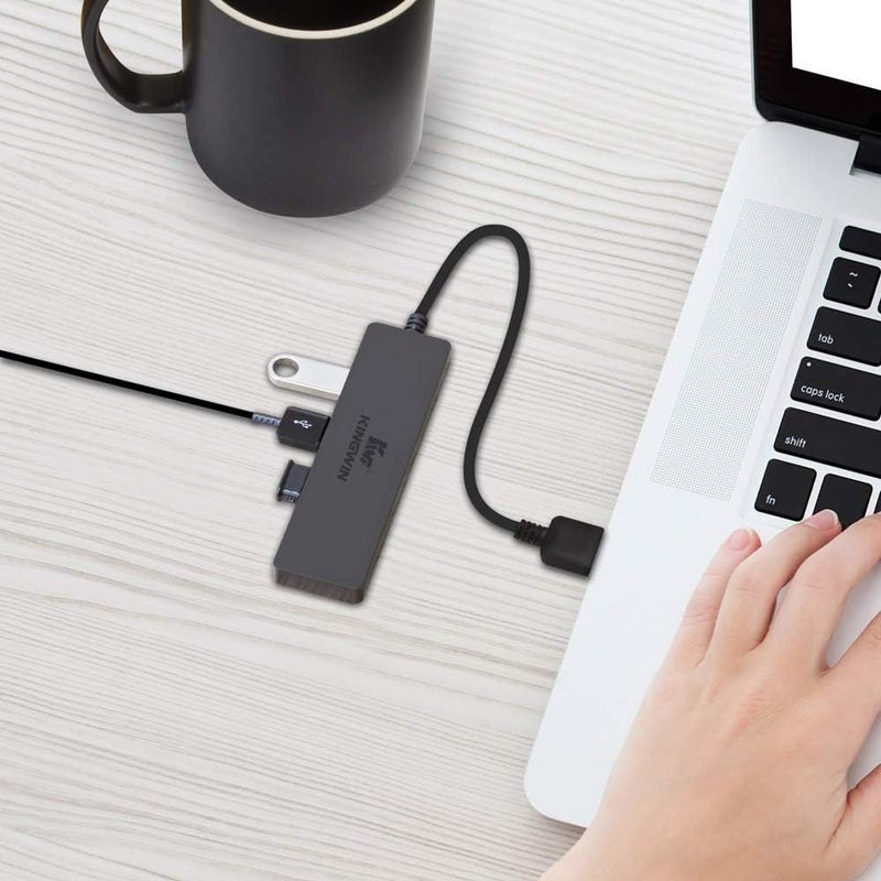 KingWin USB Hub 4 Port USB 3.0 Data Hub for Mobile SSD, MacBook, Mac Pro/ Mini, iMac, Chromebook, Surface Pro, USB Flash Drives, Notebook PC, XPS, and More [Ultra Slim] - Image 4
