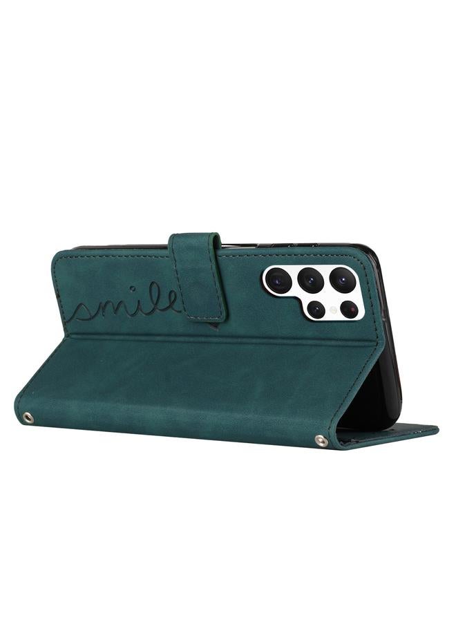 S-TOP Case For Samsung Galaxy S23 Ultra 5G Skin Feel Heart Pattern Leather Phone Case With Lanyard - Image 4