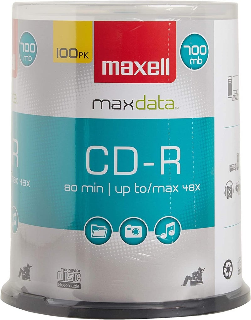 Maxell Maxell CdR Discs 700 Mb80 Min 48x Spindle Silver 100pack - Image 1