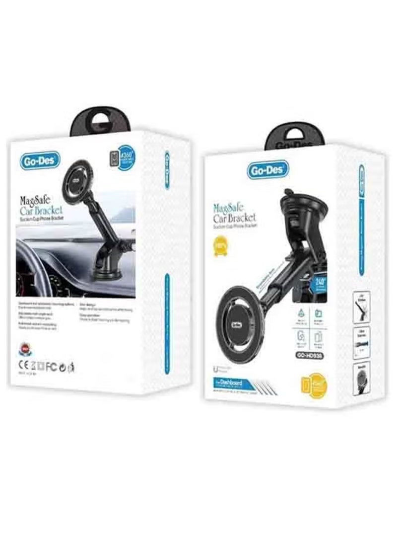 ELTRAZONE Magnetic Car Phone Holder – Telescopic Design with 360° Rotatable Suction Cup (Black) - Image 3