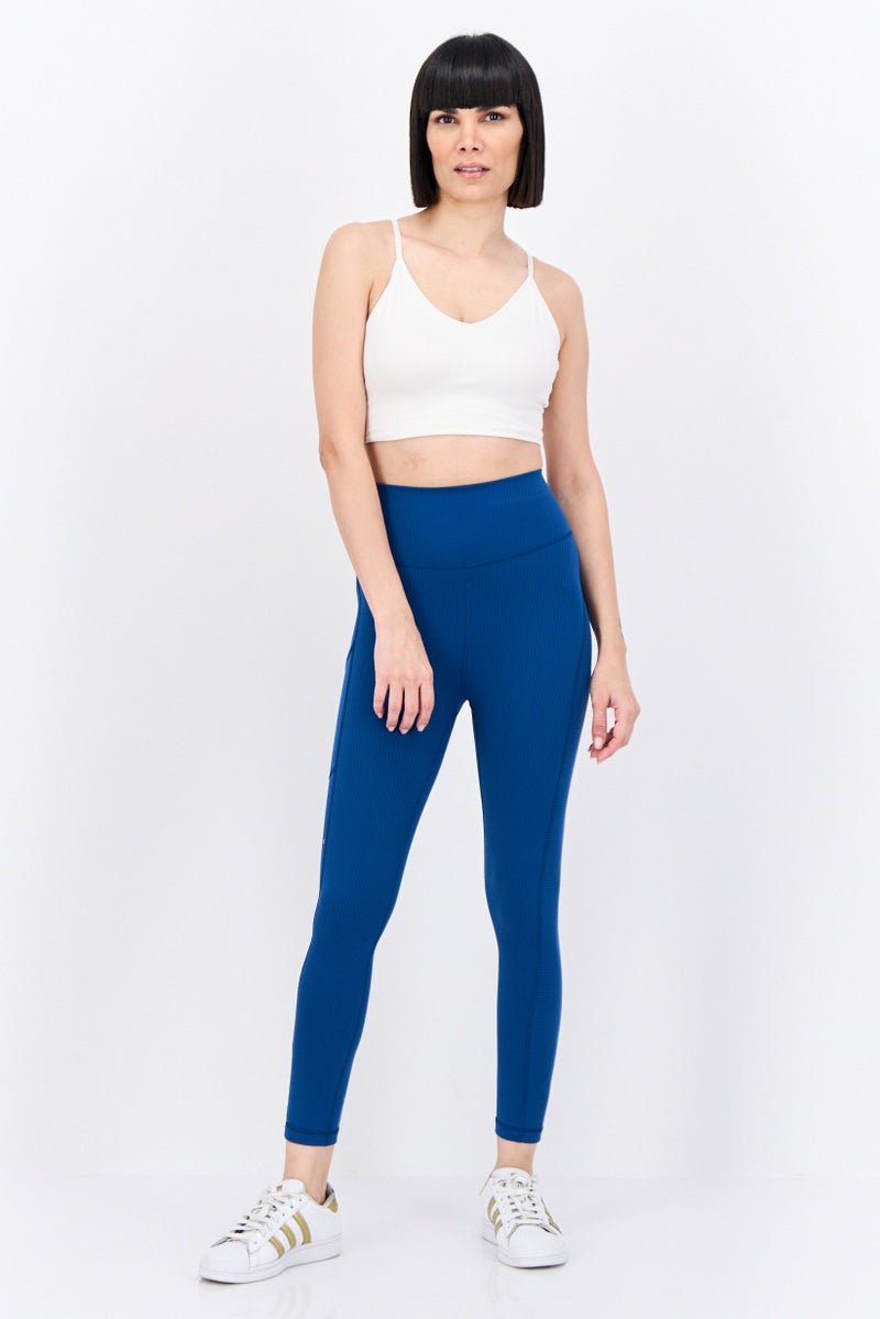 Adidas ليغينغز يوغا ضيقة للنساء، أزرق فواتح - Image 4