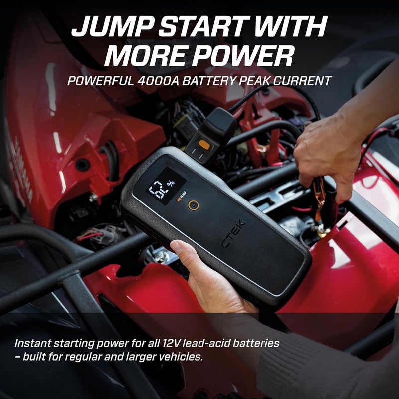 CTEK RB 4000 Portable Jump Starter Booster - 4000A Peak Current for 12V Diesel and Petrol Vehicles - Image 2