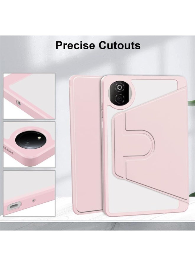 حافظة متوافقة مع Honor Pad X7 مقاس 8.7 بوصة 2025 مع حامل قلم، قاعدة دوارة 360 درجة، غلاف ذكي قابل للطي لجهاز Honor Pad X7 مقاس 8.7 بوصة (وردي) - Image 3