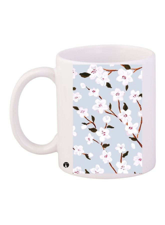 RYN Printed Coffee Mug White/Blue/Brown 11ounce