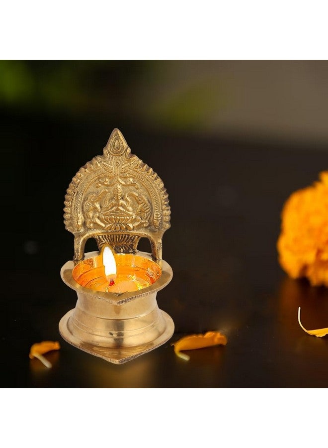 Torppeza Kamakshi Devi Brass Oil Deepam/Diya for Pooja|Mandir| Diwali Festival Decoration Brass Table Diya (09cm) - Image 5