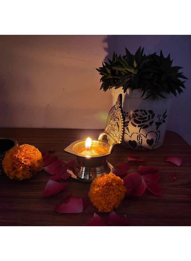 Torppeza Kamakshi Devi Brass Oil Deepam/Diya for Pooja|Mandir| Diwali Festival Decoration Brass Table Diya (09cm) - Image 2