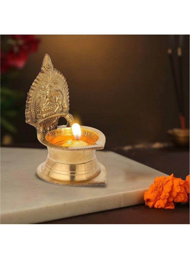 Torppeza Kamakshi Devi Brass Oil Deepam/Diya for Pooja|Mandir| Diwali Festival Decoration Brass Table Diya (09cm) - Image 4