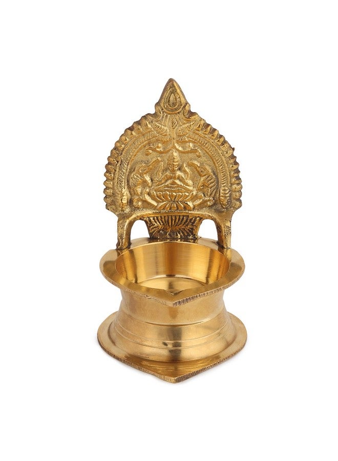 Torppeza Kamakshi Devi Brass Oil Deepam/Diya for Pooja|Mandir| Diwali Festival Decoration Brass Table Diya (09cm) - Image 1