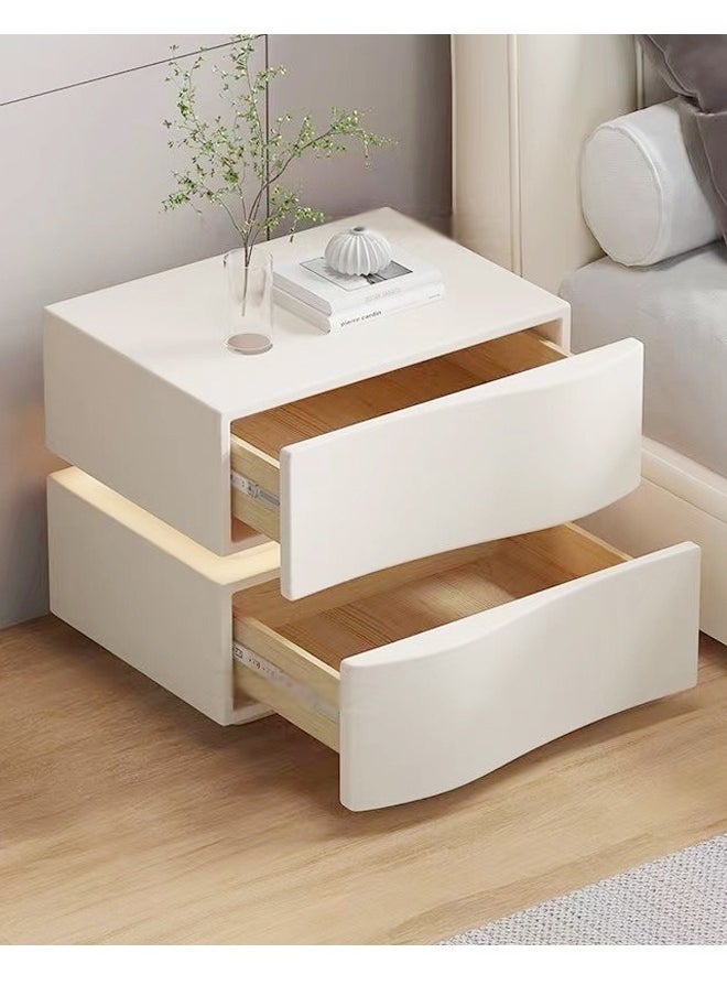 Modern High Gloss One Touch Switch Night Light LED Nightstand with 2 Storage Drawers Solid Wood Bedside End Table Furniture 45x40.5x50 cm (Fully Assembled) - pzsku/Z73913AFCC335A63077AAZ/45/_/1720441450/6b715e40-a6bb-4e1b-90c9-8a506c2be4d9