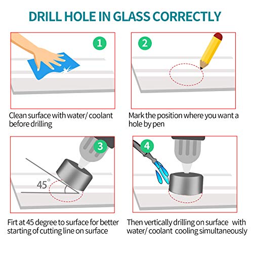 PHITUODA 15pcs 5/16-Inch / 8mm Diamond Drill Bits, Small Diamond Hole Saw Hollow Core Drill Bits for Glass Ceramic Porcelain Tiles Marble Granite Quartz - Image 5