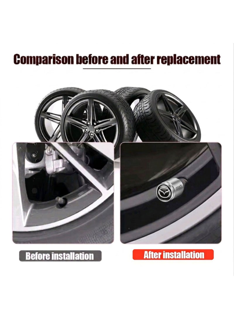 Car Tire Valve Stem Caps (4pcs) Tyre Air Valve Cap Accessories Cover Fit for (Mazda) 3 6 CX-3 CX-5 CX-90 CX-30 all other Models - Image 4