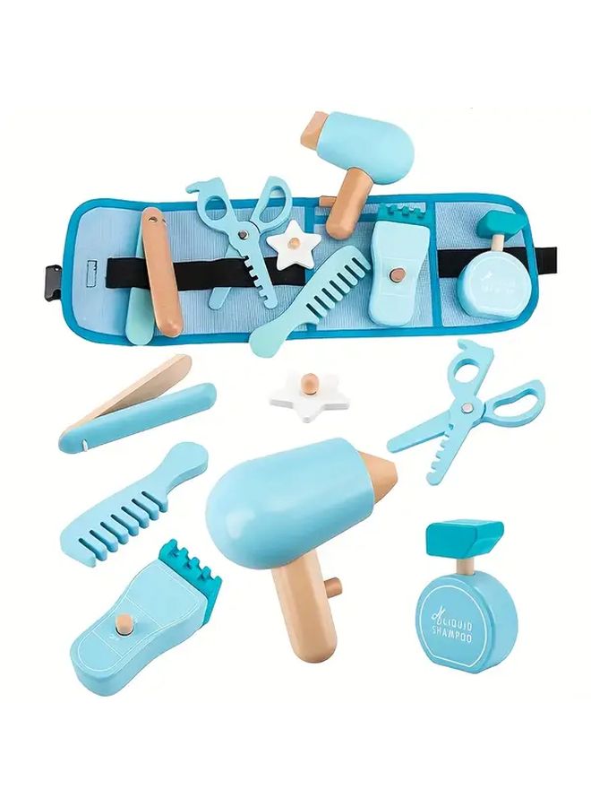 Realistic Haircut and Makeup Barber Set for Kids Pretend Play Washing Styling Tools - Image 3