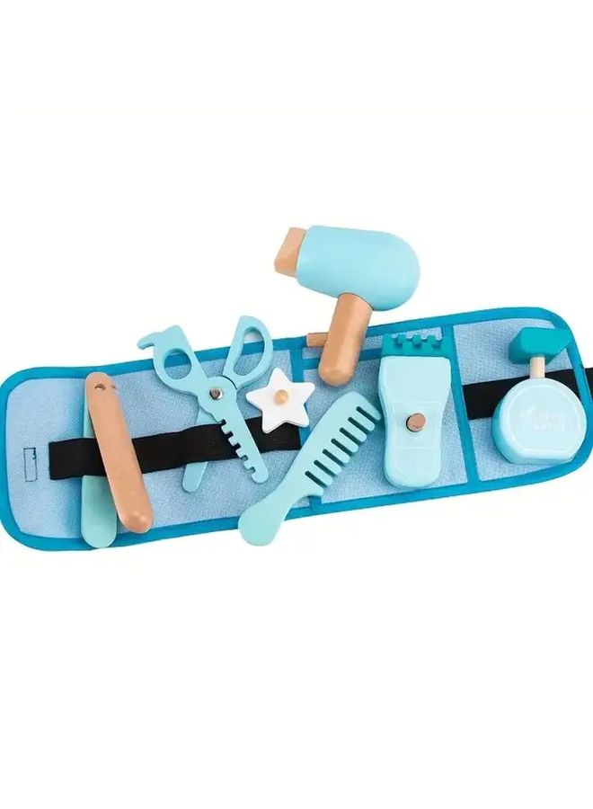 Realistic Haircut and Makeup Barber Set for Kids Pretend Play Washing Styling Tools - Image 4