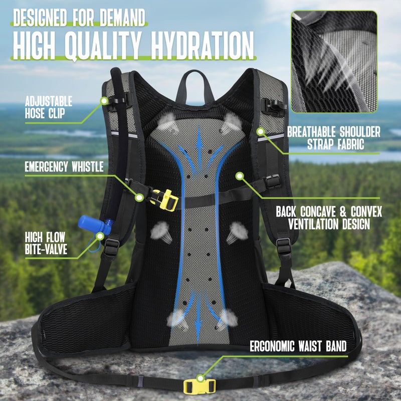 N NEVO RHINO Hydration Backpack, 18L Multipurpose Hiking Backpack with 3L Water Bladder, Water Backpack Insulated Hydration Pack Ideal for Hiking and Cycling - Image 5