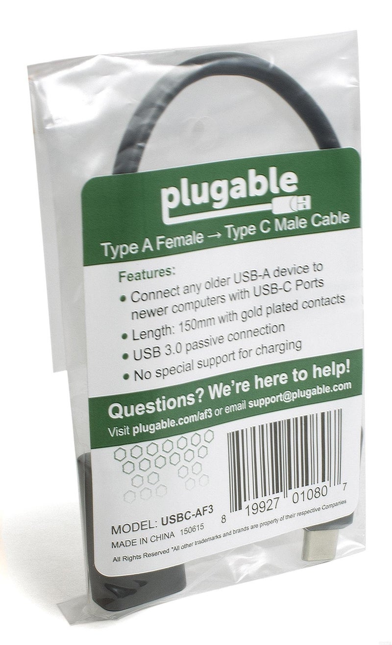 Plugable USB C to USB Adapter Cable with Driverless Technology, Enables Connection of USB Type C Laptop, Tablet, or Phone to a USB 3.0 Device (8 inch / 20 cm) - Image 4