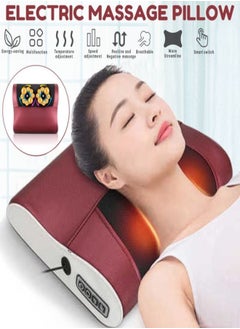 Generic Relax Massage Cushion 20Rollers Warm Neck Shoulder Cervical Back Waist Body Massage Pillow  - Image 1