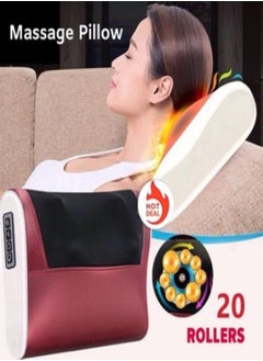 Generic Relax Massage Cushion 20Rollers Warm Neck Shoulder Cervical Back Waist Body Massage Pillow  - Image 4