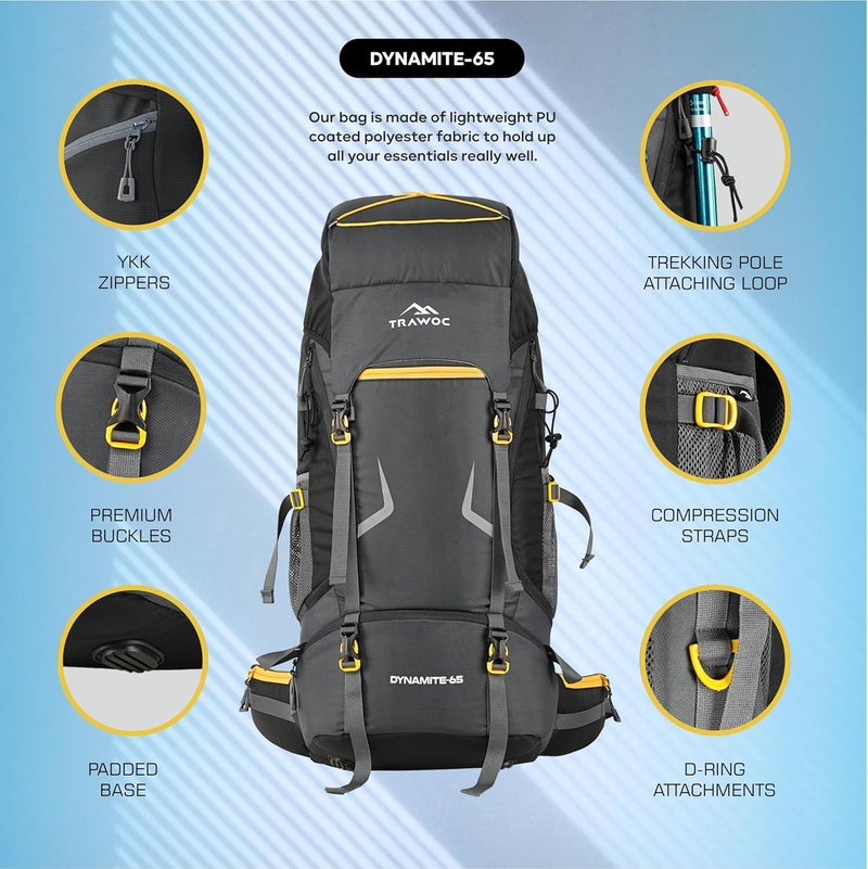 TRAWOC DYNAMITE 65L Travel Backpack - Image 2