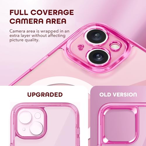 TIESZEN for iPhone 15 Case, Compatible with MagSafe, Built-in Privacy Screen Protector and Camera Protection, Anti Spy Full Body Dustproof Shockproof Hard Phone Case 6.1", Fluorescent Pink - Image 5